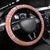 Pink Tropical Floral Palaka Steering Wheel Cover Hawaiian Quilt Pattern - Polynesian Pride