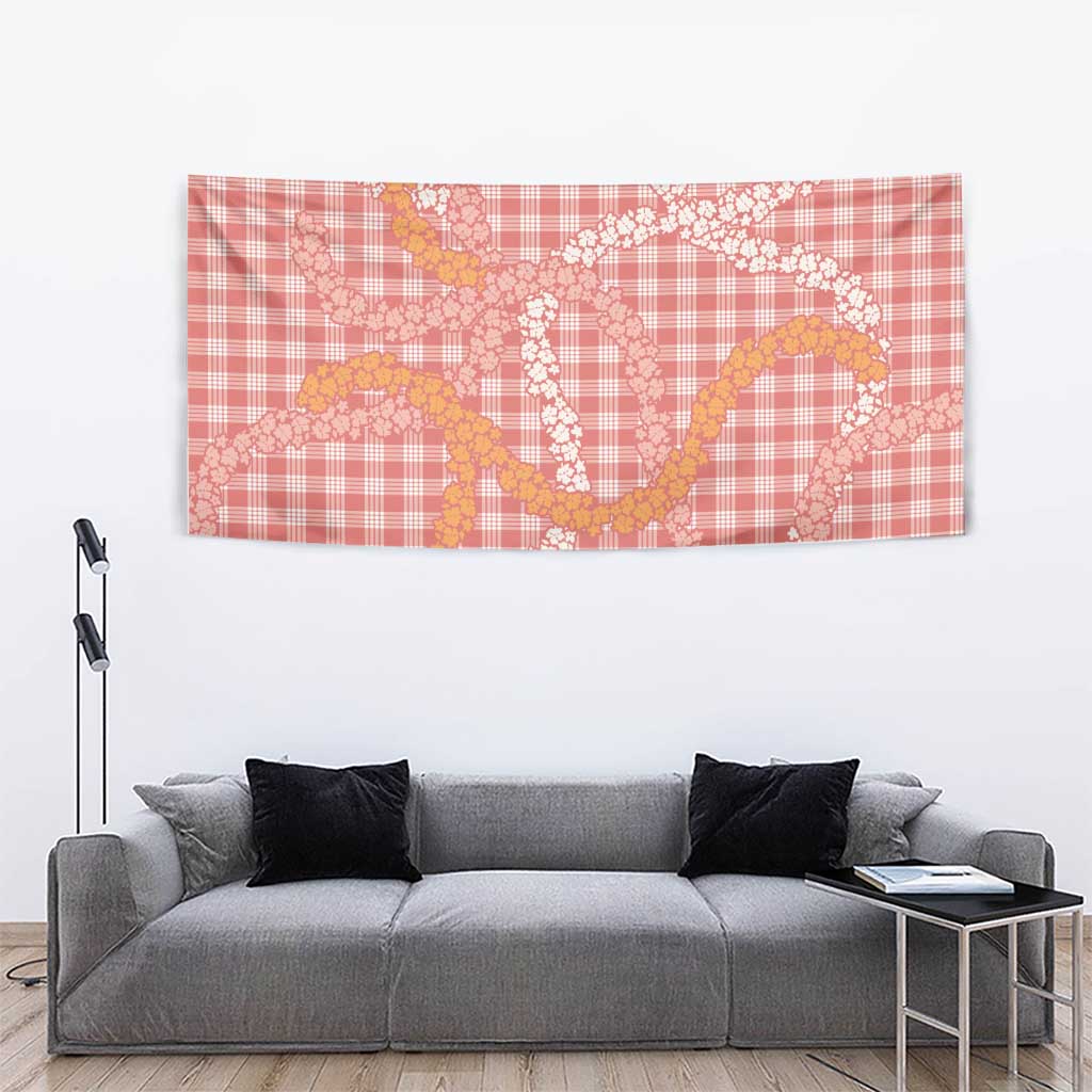 Pink Tropical Floral Palaka Tapestry Hawaiian Quilt Pattern - Polynesian Pride