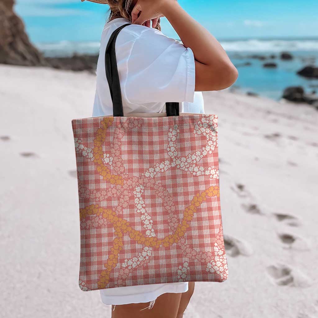Pink Tropical Floral Palaka Tote Bag Hawaiian Quilt Pattern - Polynesian Pride