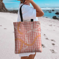 Pink Tropical Floral Palaka Tote Bag Hawaiian Quilt Pattern - Polynesian Pride