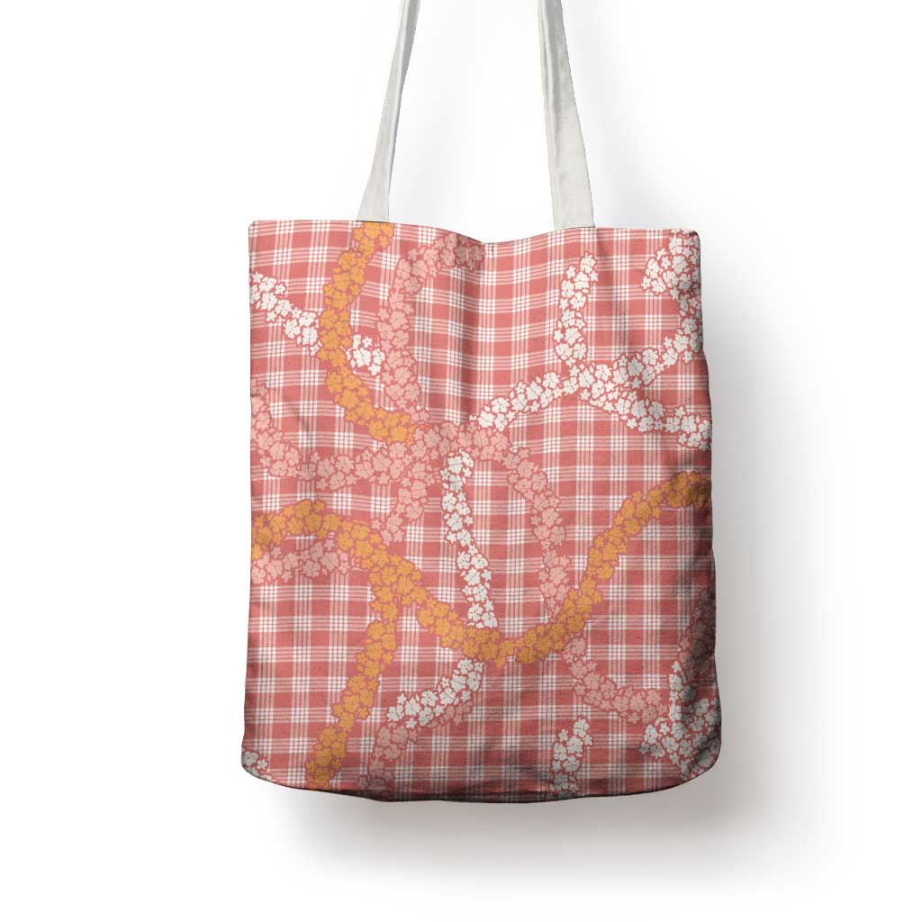 Pink Tropical Floral Palaka Tote Bag Hawaiian Quilt Pattern - Polynesian Pride