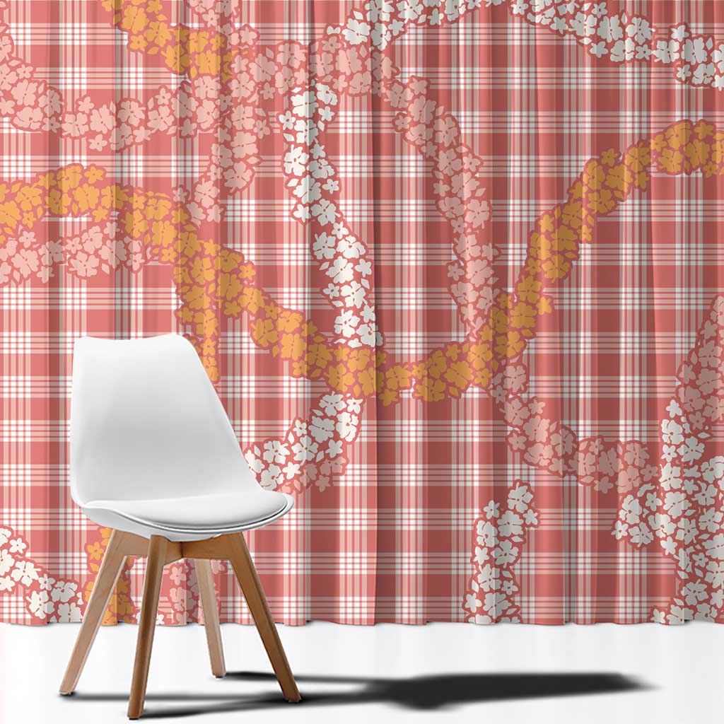 Pink Tropical Floral Palaka Window Curtain Hawaiian Quilt Pattern - Polynesian Pride