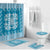 Blue Ulu Palaka Quilt Pattern Bathroom Set Hawaii Culture Breadfruit - Polynesian Pride