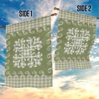 Green Ulu Palaka Quilt Pattern Garden Flag Hawaii Culture Breadfruit - Polynesian Pride