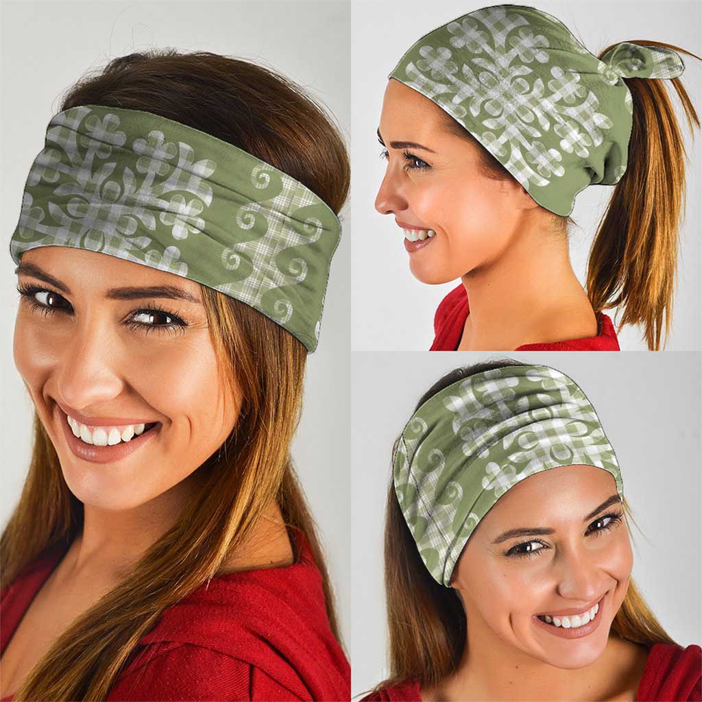 Green Ulu Palaka Quilt Pattern Neck Gaiter Hawaii Culture Breadfruit - Polynesian Pride