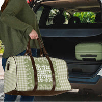 Green Ulu Palaka Quilt Pattern Travel Bag Hawaii Culture Breadfruit - Polynesian Pride