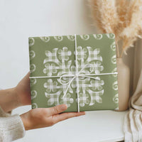 Green Ulu Palaka Quilt Pattern Wrapping Paper Hawaii Culture Breadfruit - Polynesian Pride