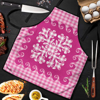 Pink Ulu Palaka Quilt Pattern Apron Hawaii Culture Breadfruit - Polynesian Pride