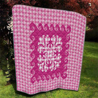 Pink Ulu Palaka Quilt Pattern Quilt Hawaii Culture Breadfruit - Polynesian Pride