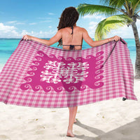 Pink Ulu Palaka Quilt Pattern Sarong Hawaii Culture Breadfruit - Polynesian Pride
