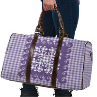 Purple Ulu Palaka Quilt Pattern Travel Bag Hawaii Culture Breadfruit - Polynesian Pride