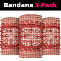 Red Ulu Palaka Quilt Pattern Neck Gaiter Hawaii Culture Breadfruit - Polynesian Pride