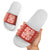Red Ulu Palaka Quilt Pattern Slide Sandals Hawaii Culture Breadfruit - Polynesian Pride