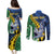 Personalised Crocodile and Shark Solomon Islands Couples Matching Puletasi and Long Sleeve Button Shirt Polynesian Tribal Tattoo