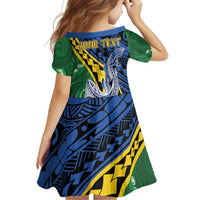 Personalised Crocodile and Shark Solomon Islands Family Matching Off Shoulder Maxi Dress and Hawaiian Shirt Polynesian Tribal Tattoo