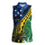 Personalised Crocodile and Shark Solomon Islands Women Sleeveless Polo Shirt Polynesian Tribal Tattoo