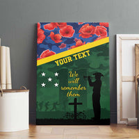 Personalised Solomon Islands Remembrance Day Canvas Wall Art We Will Remember Them with Camouflage Style