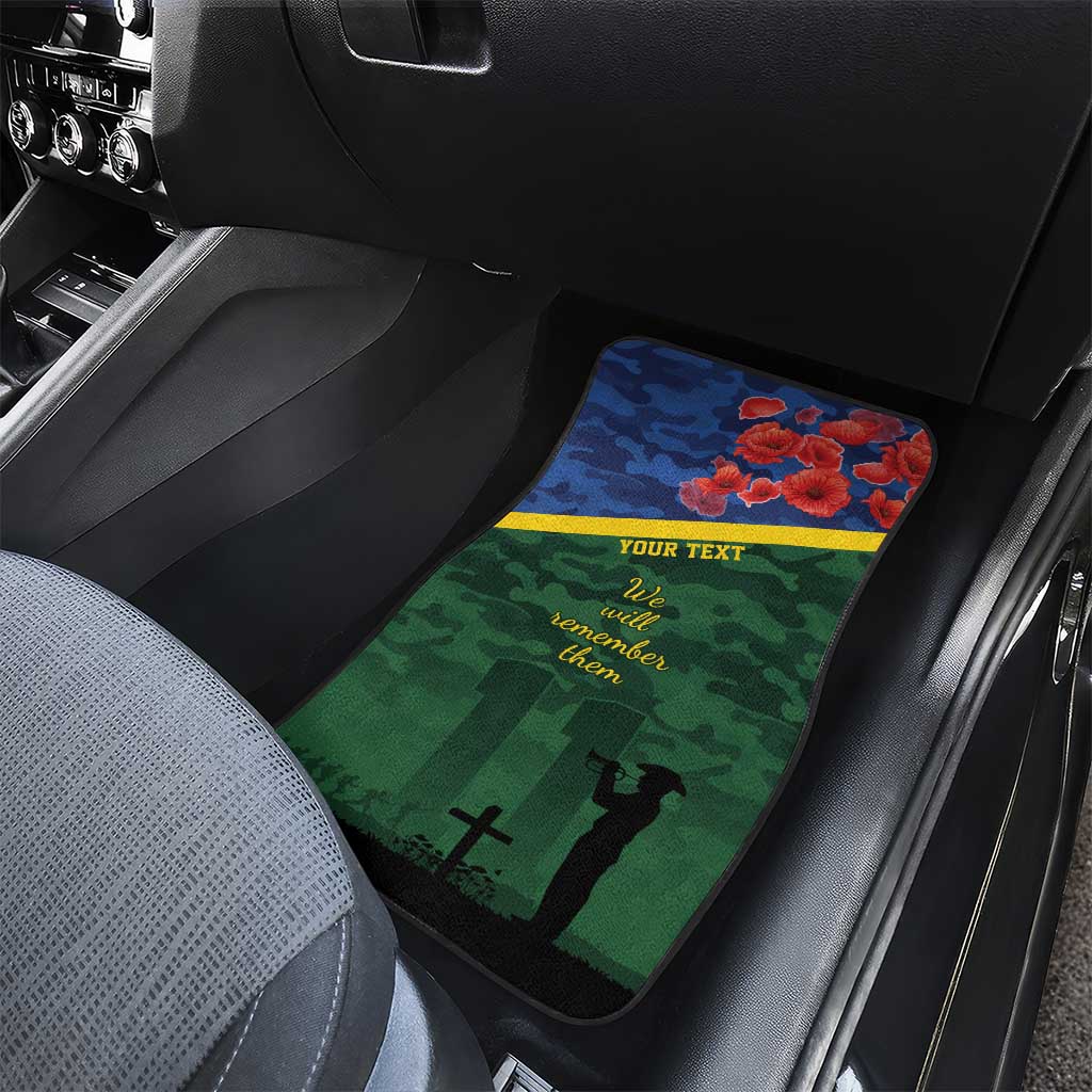 Personalised Solomon Islands Remembrance Day Car Mats We Will Remember Them with Camouflage Style