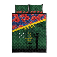 Personalised Solomon Islands Remembrance Day Quilt Bed Set We Will Remember Them with Camouflage Style