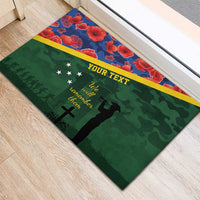 Personalised Solomon Islands Remembrance Day Rubber Doormat We Will Remember Them with Camouflage Style