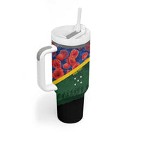 Personalised Solomon Islands Remembrance Day Tumbler With Handle We Will Remember Them with Camouflage Style