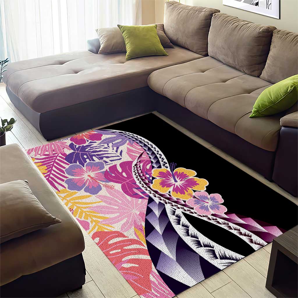 Aloha Vintage Hibiscus Lei Seamless Pattern Area Rug - Polynesian Pride