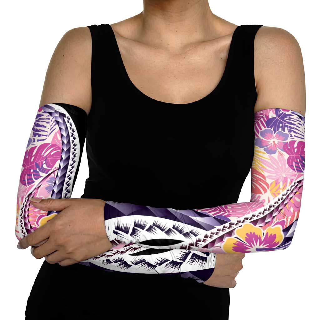 Aloha Vintage Hibiscus Lei Seamless Pattern Arm Sleeves - Polynesian Pride