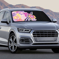 Aloha Vintage Hibiscus Lei Seamless Pattern Auto Sun Shade - Polynesian Pride