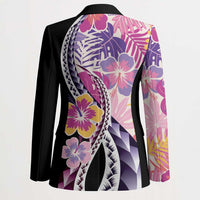 Aloha Vintage Hibiscus Lei Seamless Pattern Blazer - Polynesian Pride