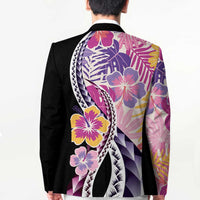 Aloha Vintage Hibiscus Lei Seamless Pattern Blazer - Polynesian Pride
