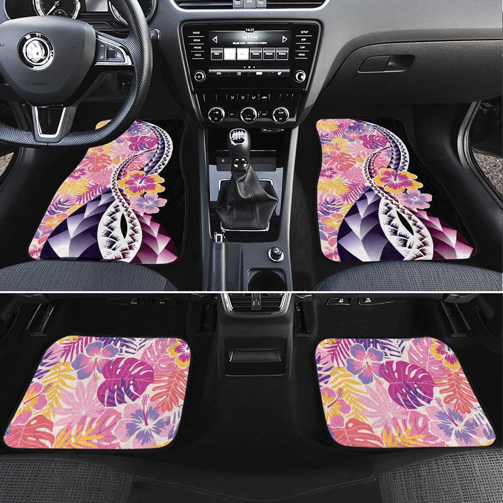 Aloha Vintage Hibiscus Lei Seamless Pattern Car Mats - Polynesian Pride
