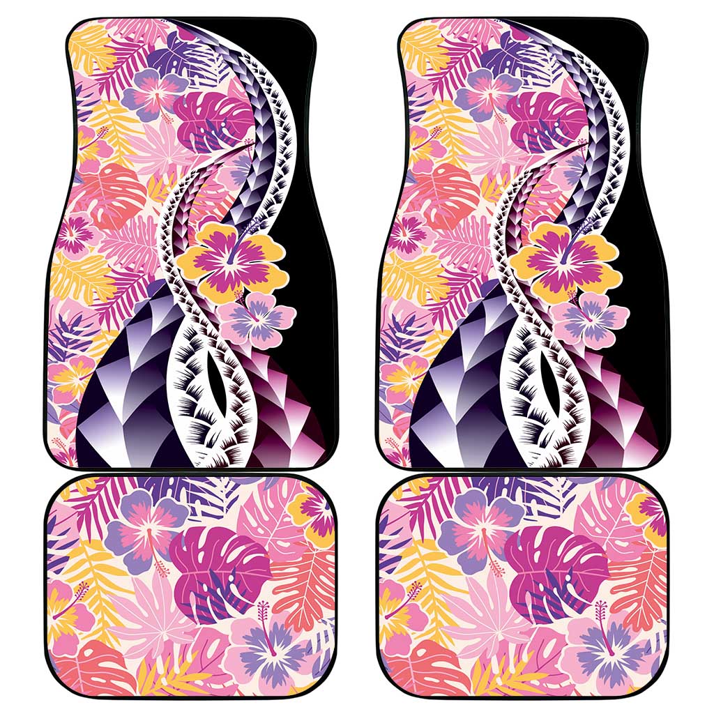 Aloha Vintage Hibiscus Lei Seamless Pattern Car Mats - Polynesian Pride