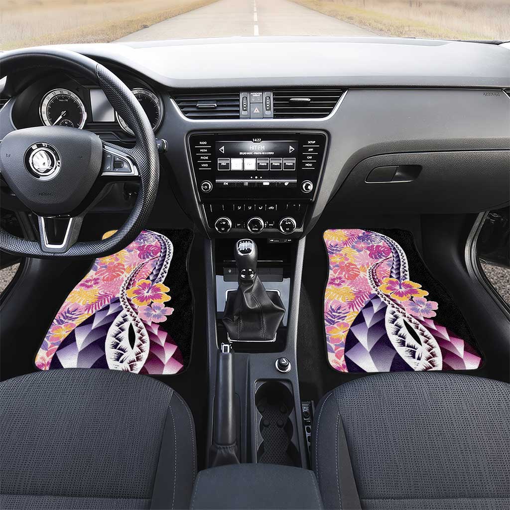 Aloha Vintage Hibiscus Lei Seamless Pattern Car Mats - Polynesian Pride