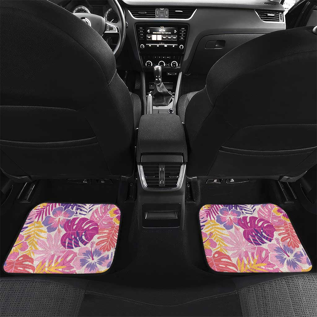 Aloha Vintage Hibiscus Lei Seamless Pattern Car Mats - Polynesian Pride