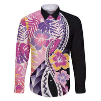 Aloha Vintage Hibiscus Lei Seamless Pattern Family Matching Puletasi and Hawaiian Shirt - Polynesian Pride