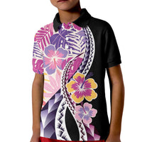 Aloha Vintage Hibiscus Lei Seamless Pattern Kid Polo Shirt - Polynesian Pride