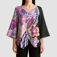 Aloha Vintage Hibiscus Lei Seamless Pattern Kimono Sleeve Blouse - Polynesian Pride
