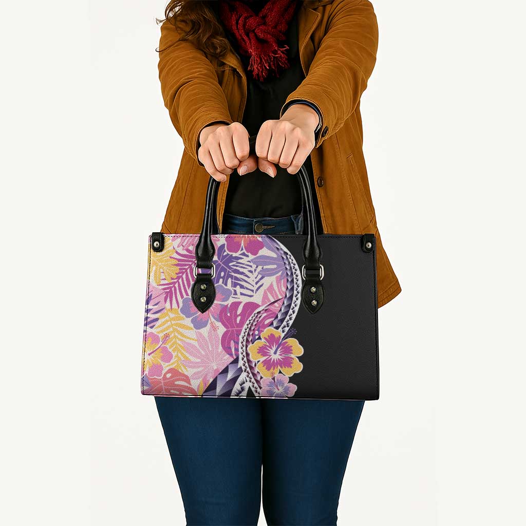 Aloha Vintage Hibiscus Lei Seamless Pattern Leather Bag - Polynesian Pride