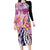 Aloha Vintage Hibiscus Lei Seamless Pattern Long Sleeve Bodycon Dress - Polynesian Pride