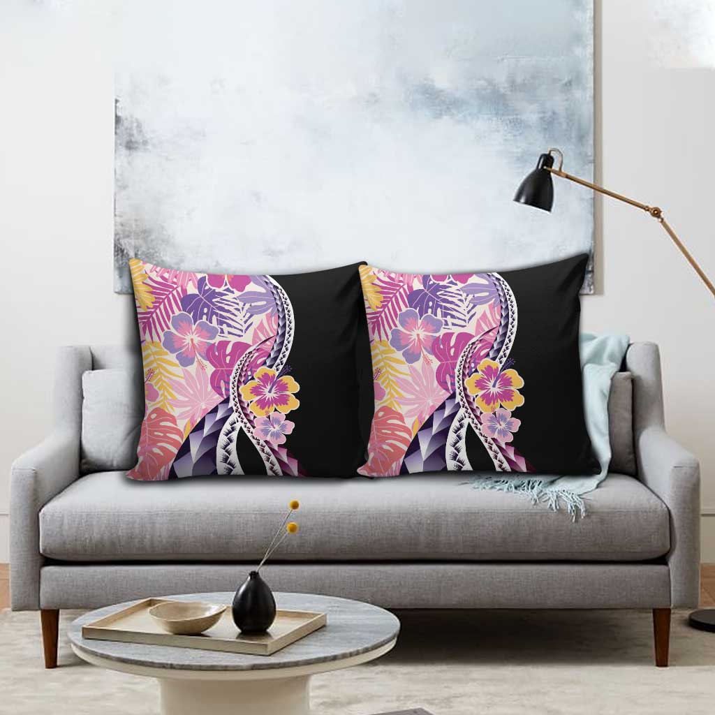 Aloha Vintage Hibiscus Lei Seamless Pattern Pillow Cover - Polynesian Pride
