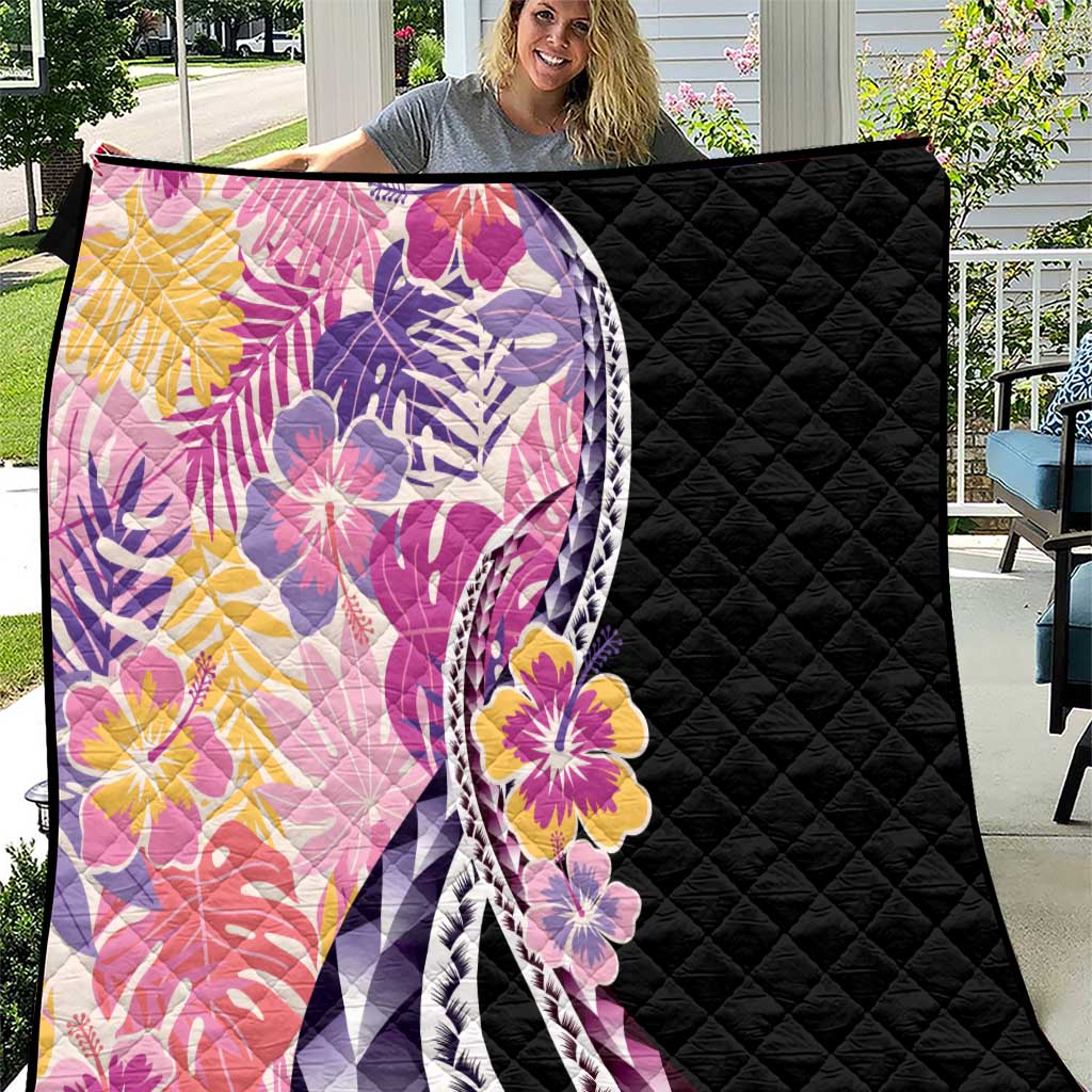 Aloha Vintage Hibiscus Lei Seamless Pattern Quilt LT9 Pink - Polynesian Pride