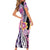 Aloha Vintage Hibiscus Lei Seamless Pattern Short Sleeve Bodycon Dress - Polynesian Pride