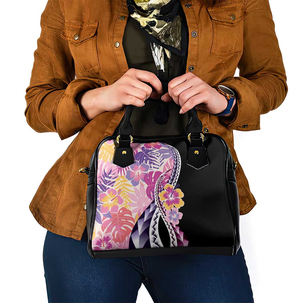 Aloha Vintage Hibiscus Lei Seamless Pattern Shoulder Handbag - Polynesian Pride