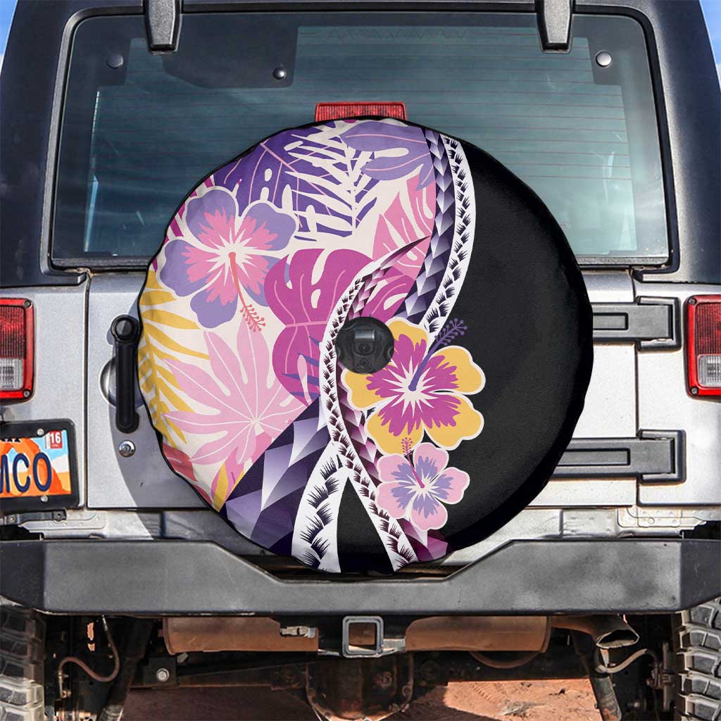 Aloha Vintage Hibiscus Lei Seamless Pattern Spare Tire Cover LT9 Pink - Polynesian Pride