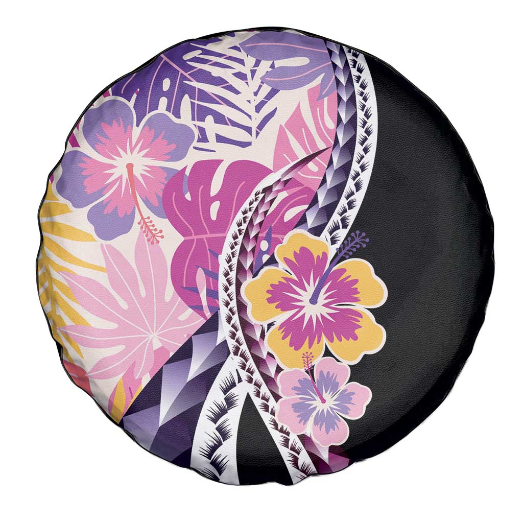 Aloha Vintage Hibiscus Lei Seamless Pattern Spare Tire Cover - Polynesian Pride