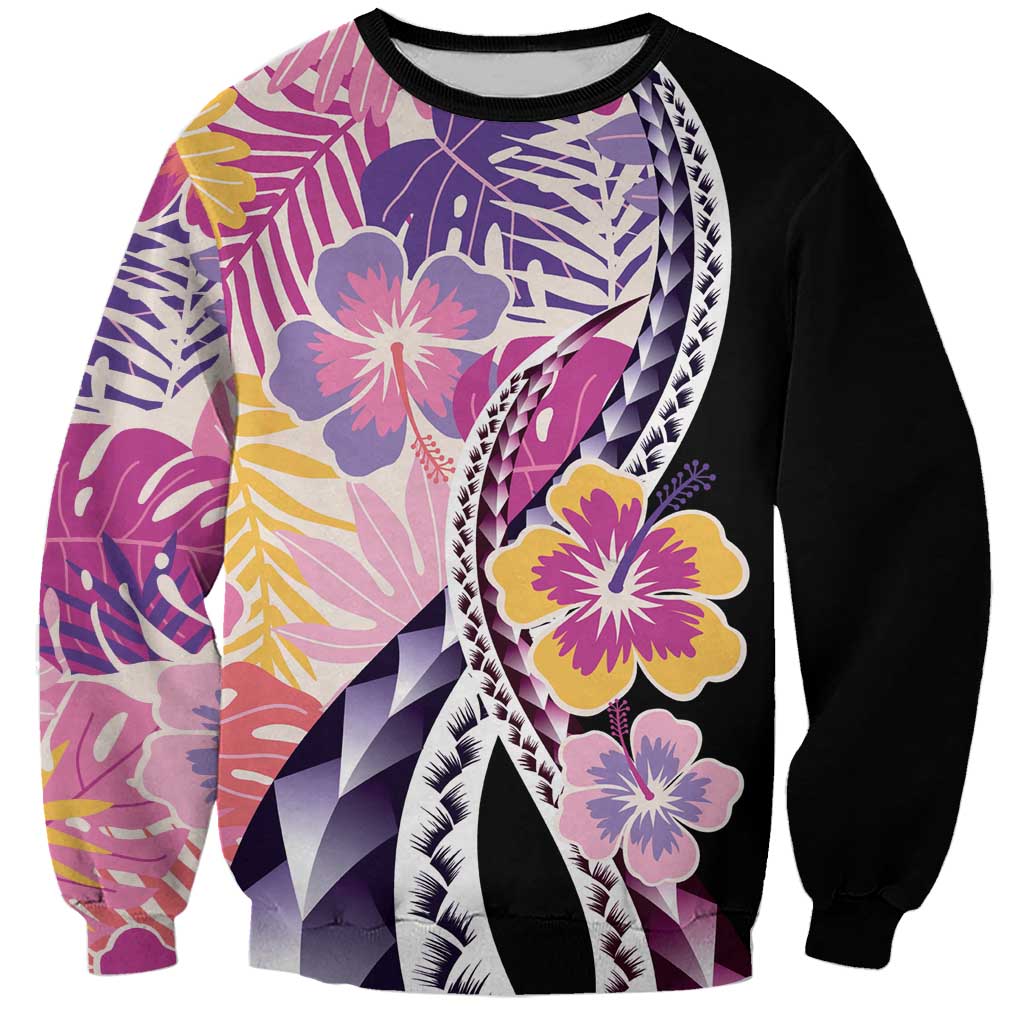 Aloha Vintage Hibiscus Lei Seamless Pattern Sweatshirt - Polynesian Pride