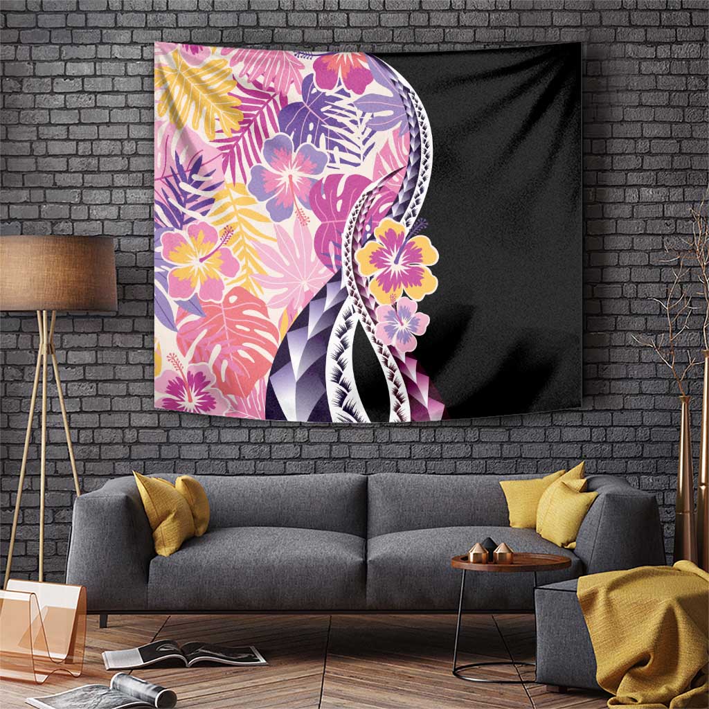 Aloha Vintage Hibiscus Lei Seamless Pattern Tapestry LT9 Pink - Polynesian Pride
