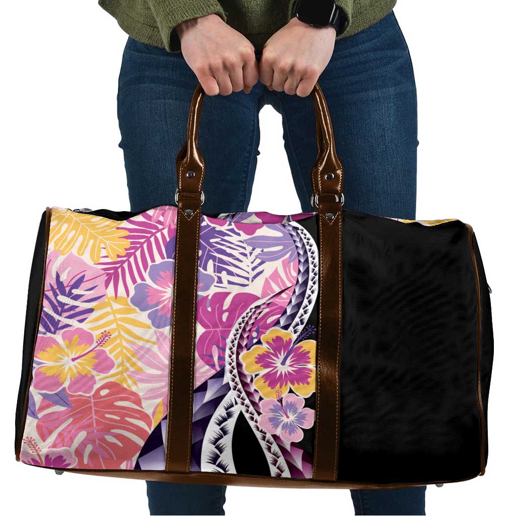Aloha Vintage Hibiscus Lei Seamless Pattern Travel Bag LT9 Pink - Polynesian Pride