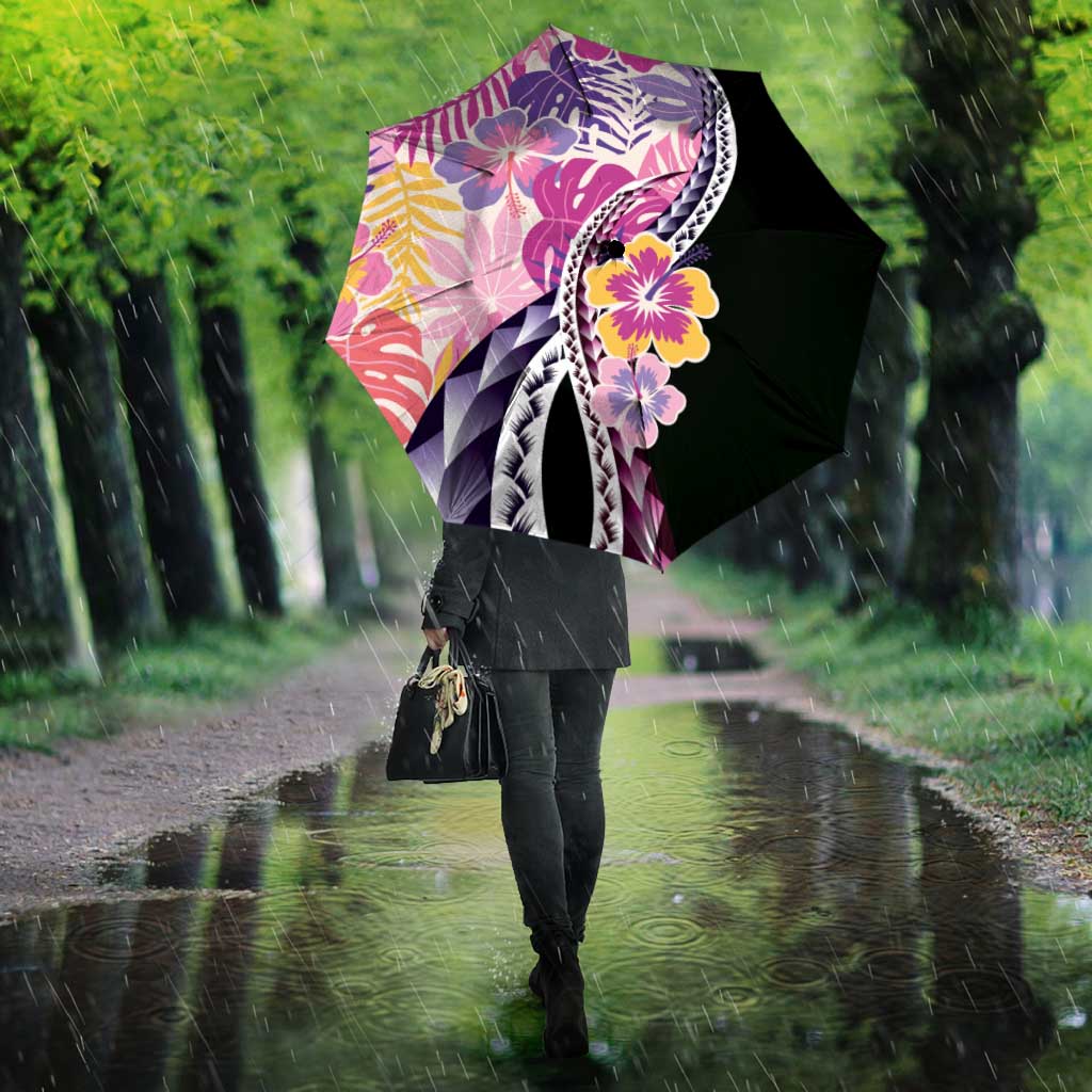 Aloha Vintage Hibiscus Lei Seamless Pattern Umbrella - Polynesian Pride