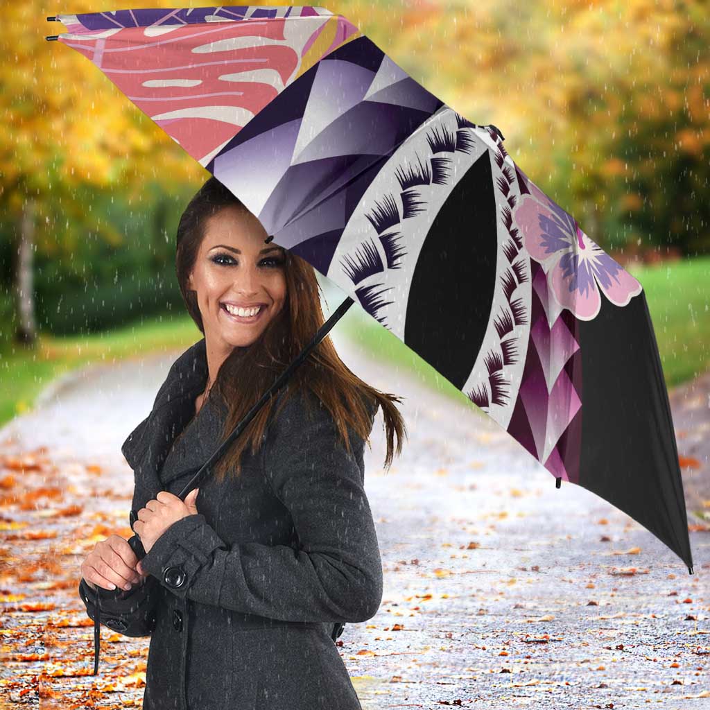 Aloha Vintage Hibiscus Lei Seamless Pattern Umbrella - Polynesian Pride